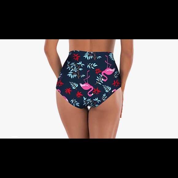 Blue with pink flamingos size XL bikini bottom. - Picture 2 of 6